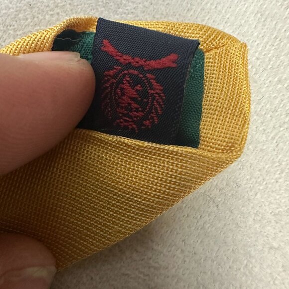 Tommy Hilfiger 100% Silk Yellow & Green Geometric Pattern Necktie Made In USA - Picture 2 of 4